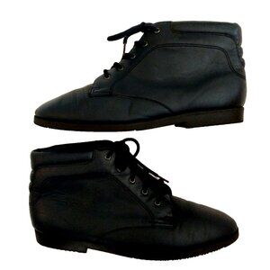 Danexx Women's Leather Bootie Austin4 Lace-Up Ankle Boots Navy Blue - 7.5M